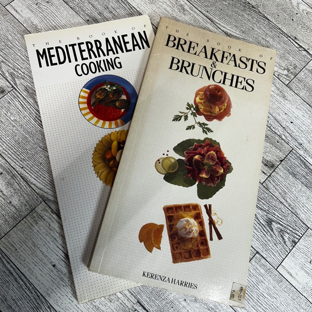 Lot of 2 Cookbooks: Mediterranean Cooking & Breakfasts & Brunches - Tall & Thin